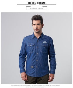 Denim Blue Men Shirts