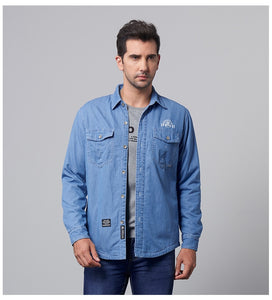Denim Blue Men Shirts