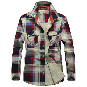 Military Air Force Shirt Men Long Sleeve Shirts
